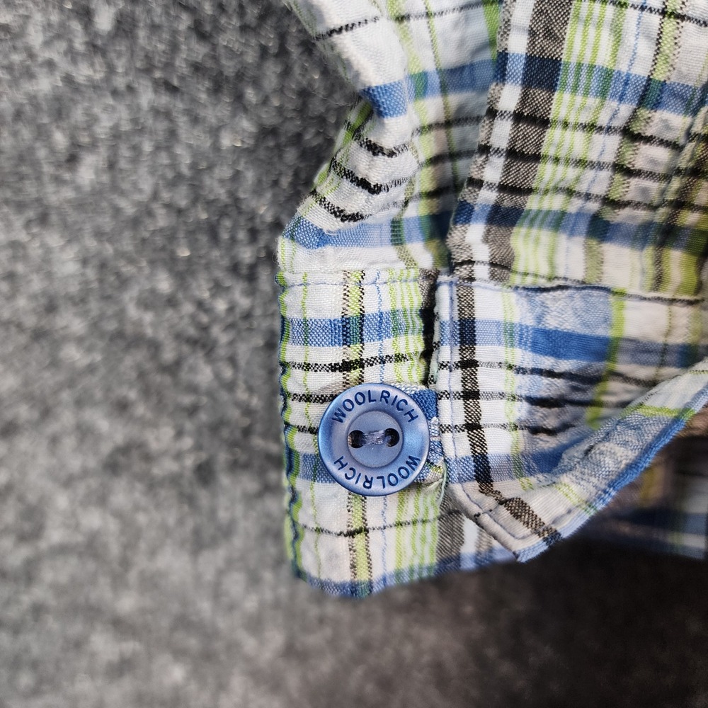 Woolrich Womens XL Coastal Preppy Outdoor Travel Plaid Roll Tab Shirt XL - Picture 5 of 16
